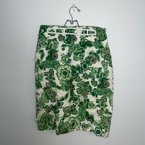 Burberry Skirt Flower Vintage Pattern Green